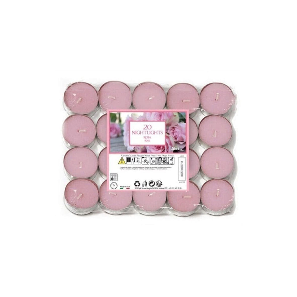 20 pack rose scented tea light candles