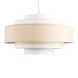 Beige and white pendant lamp on a white background