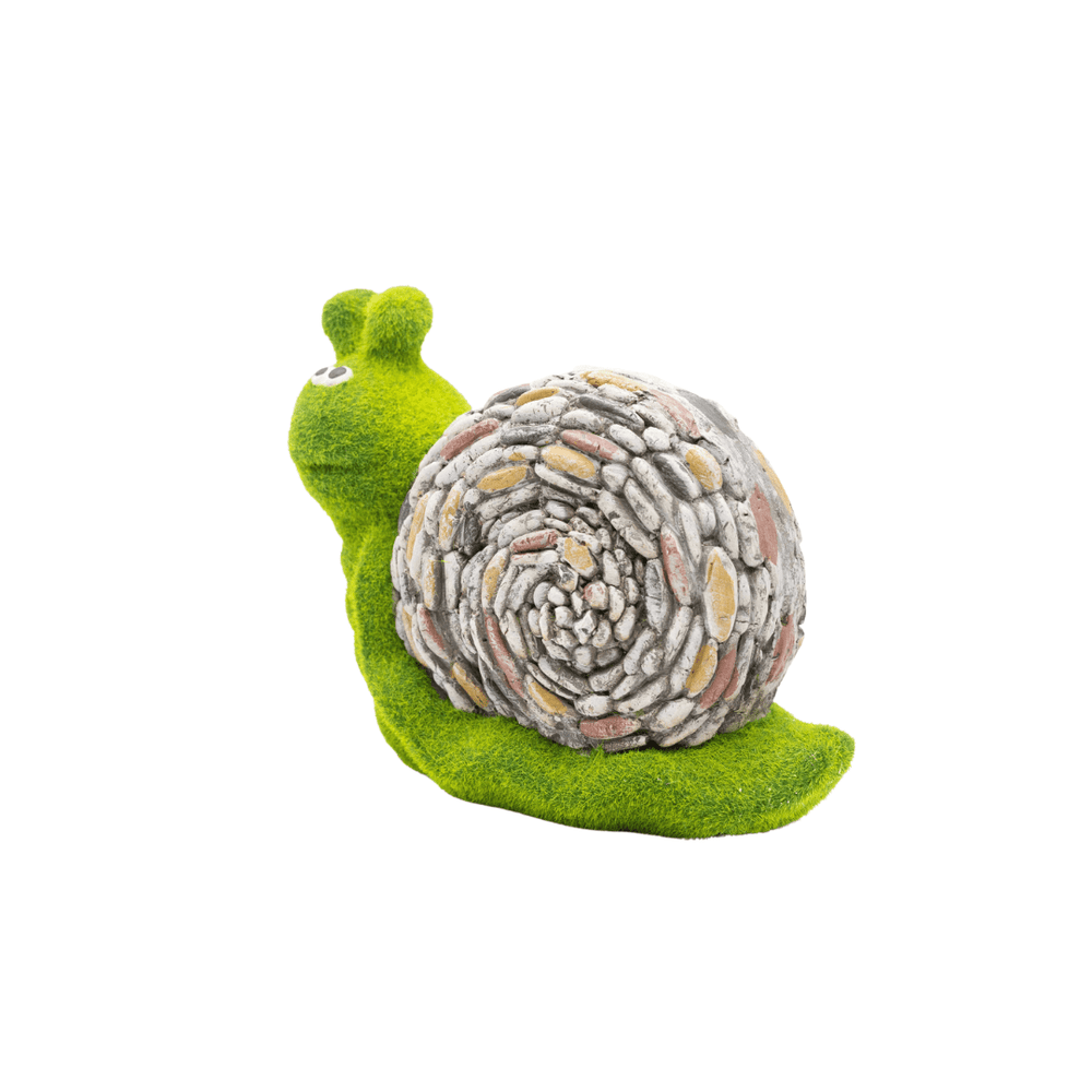 Stone and Grass Effect Snail Garden Ornament