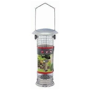 23cm deluxe silver iron hanging bird nut feeder