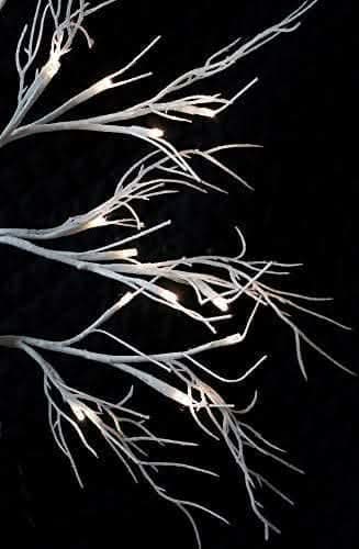 Battery operated LED twig tree with glitter finish