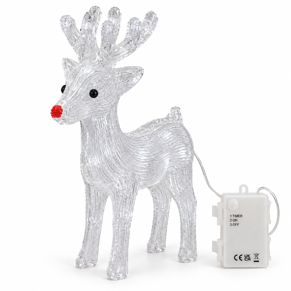 Light Up Acrylic Reindeer Christmas Decoration