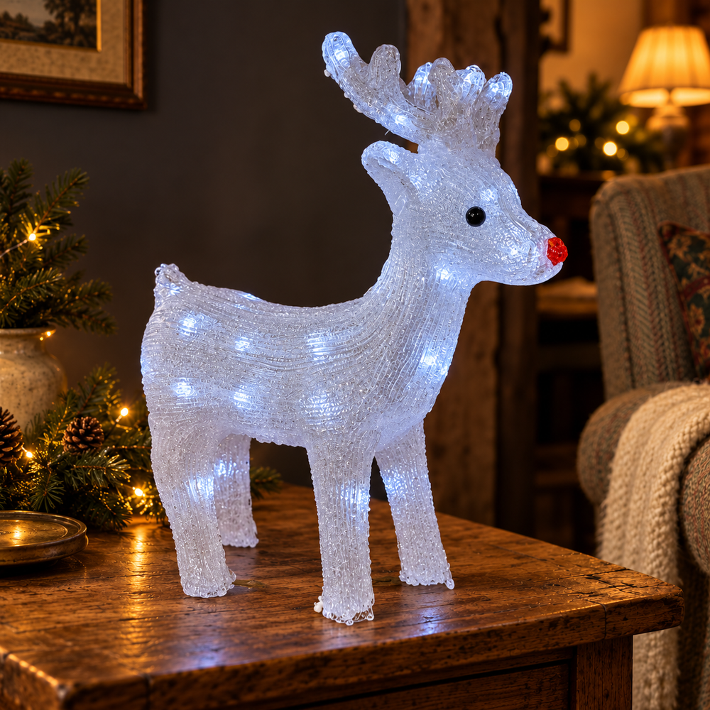 Light Up Acrylic Reindeer Christmas Decoration