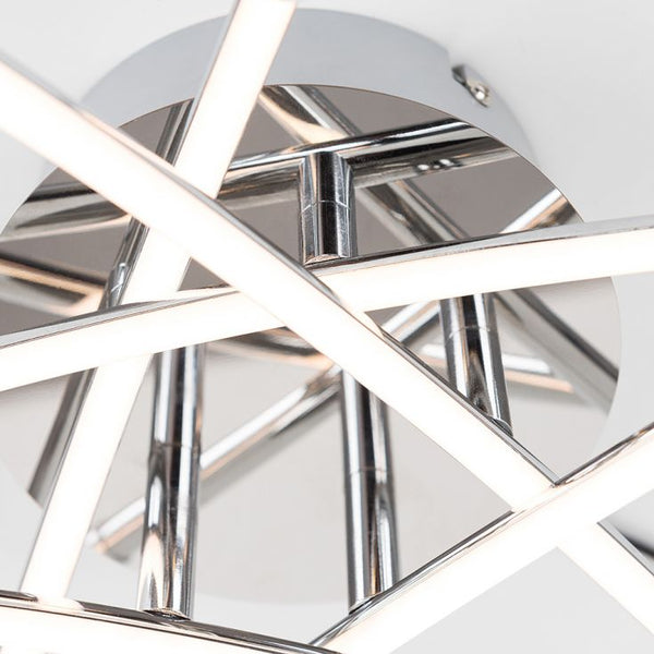 Modern ceiling light fixture with geometric design on a white background