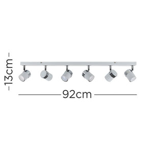 Ceiling light fixture with dimensions labeled on a white background
