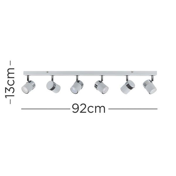Ceiling light fixture with dimensions labeled on a white background