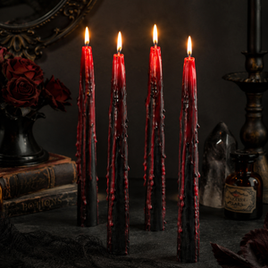 Four 25cm spooky candles for gothic decorating