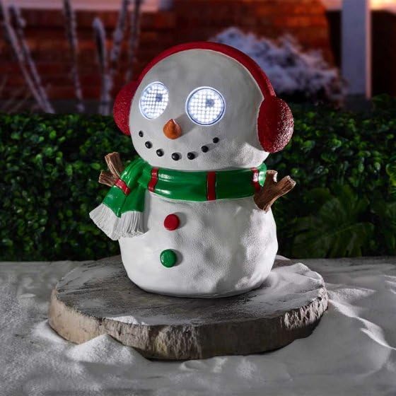 25cm light up outdoor snowman with animated LED eyes
