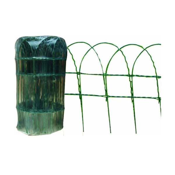 Flexible green wire edging for garden borders