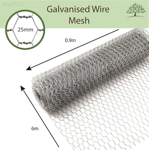 Steel garden wire netting for poultry enclosures.