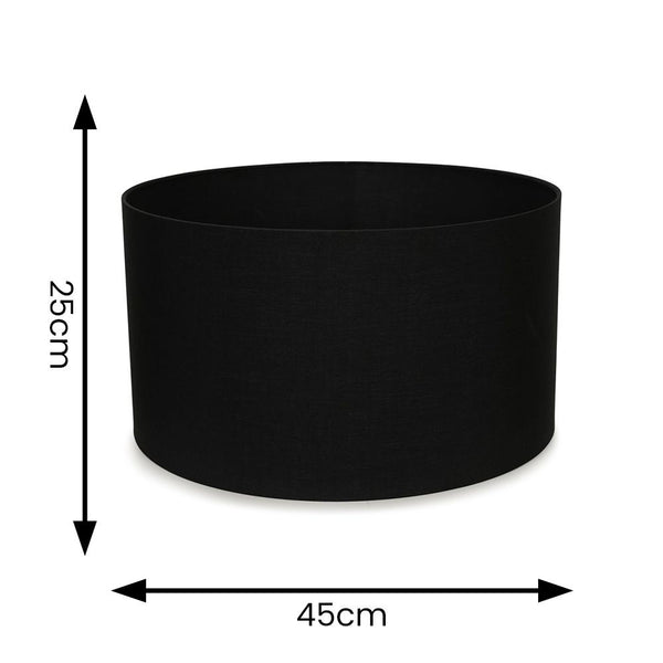 Black cylindrical container with dimensions labeled on a white background