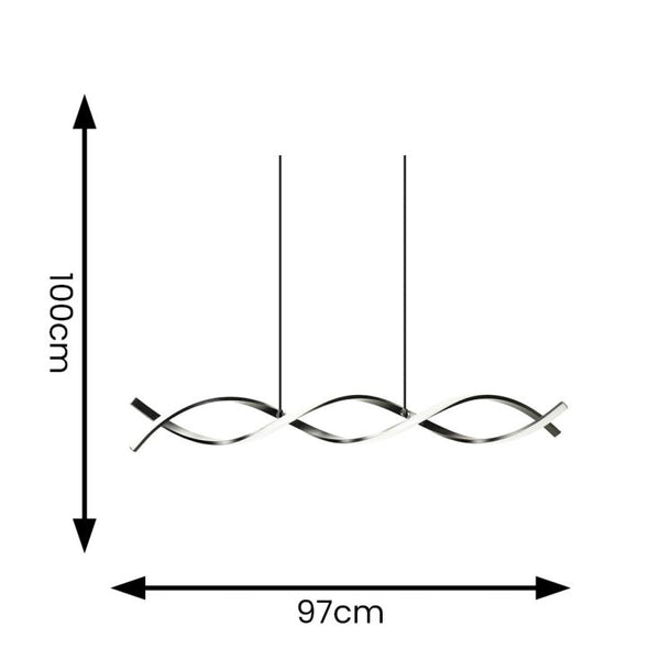 Measurement chart of a ceiling light fixture with dimensions labeled.
