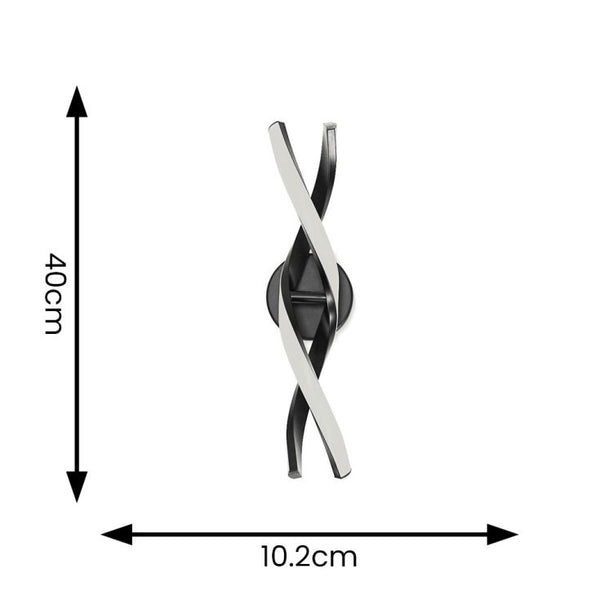 Wall-mounted light fixture with dimensions indicated on a white background