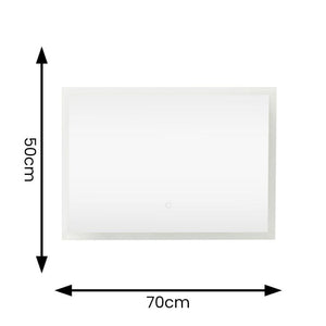 Rectangular white board with dimensions labeled on a white background