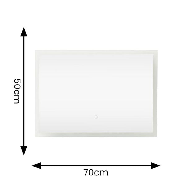 Rectangular white board with dimensions labeled on a white background