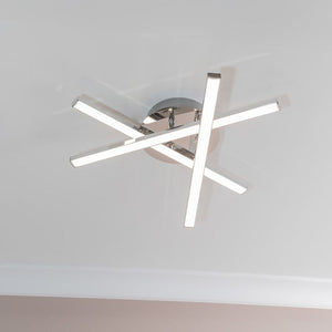 Modern ceiling light fixture on a white ceiling