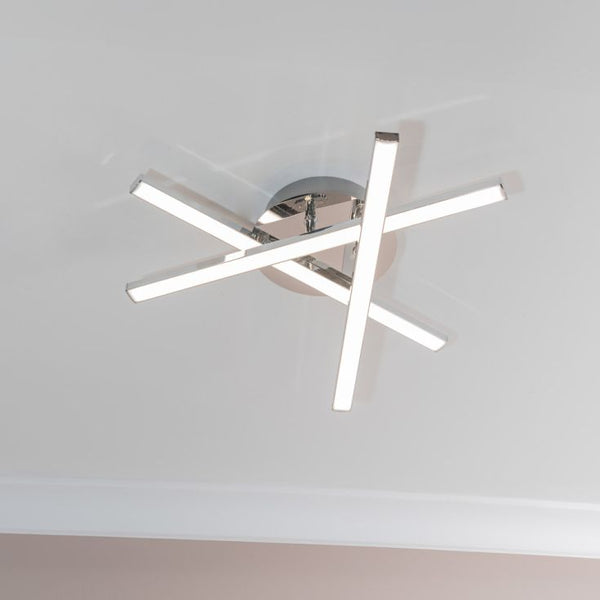 Modern ceiling light fixture on a white ceiling