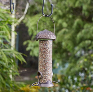 26cm bronze acorn seed bird feeder