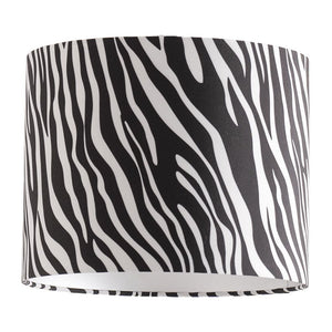 Lampshade with zebra pattern on a white background