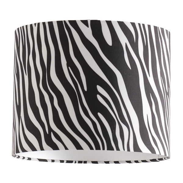 Lampshade with zebra pattern on a white background