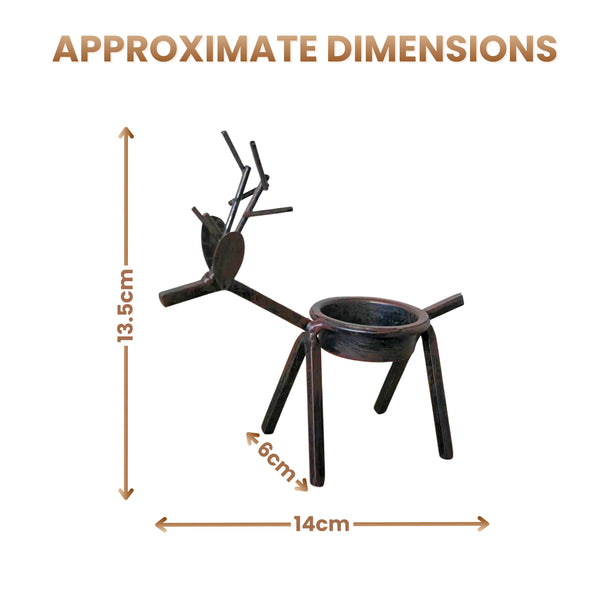 6pc Reindeer Metal Tea Light Candle Holders Christmas Decorations
