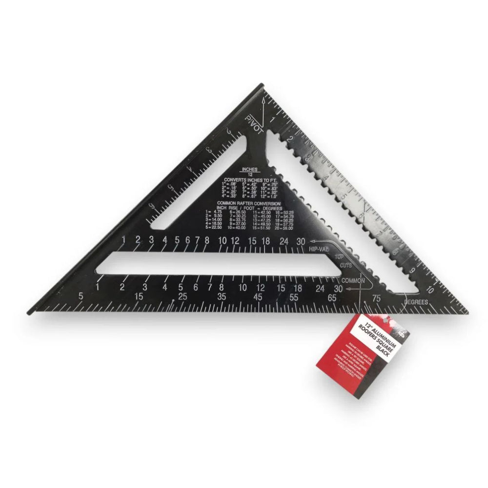 12" Roofer Square Black Aluminium Precision Marking Angle Measure Equipment