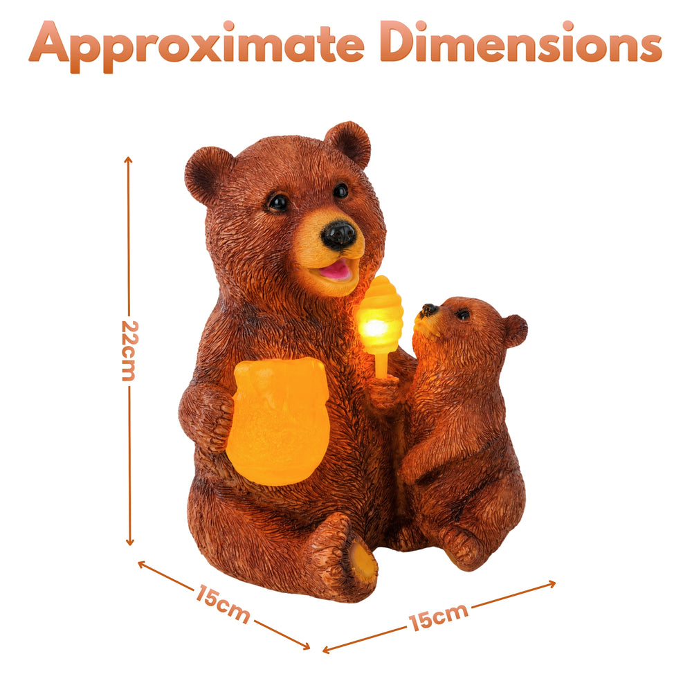 Solar Honey Bear Garden Ornament with LED Lights