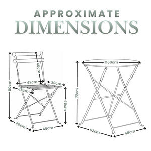 Grey 3-Piece Outdoor Bistro Set