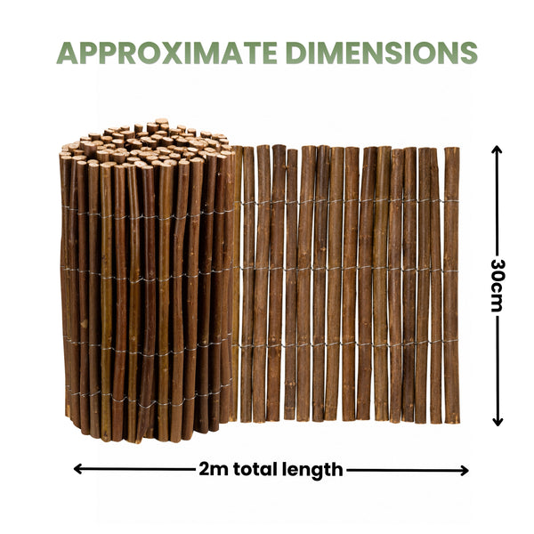 Willow Edging, Garden Edges Borders roll Edging, Flower beds, Borders and Drives 30cm x 2m