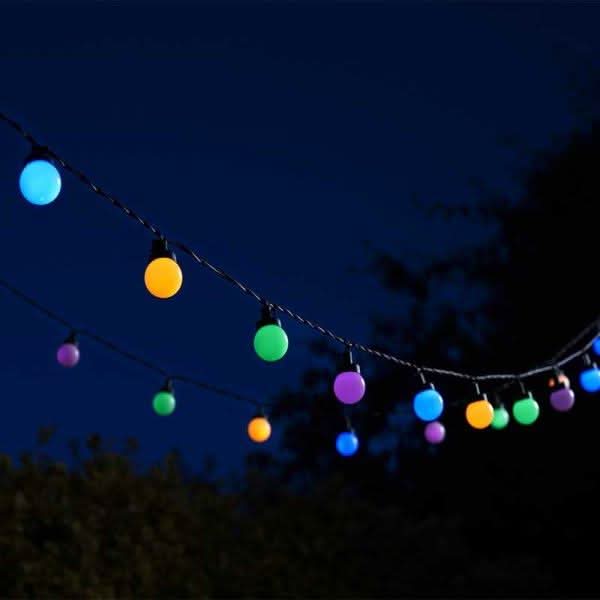 30 LED festoon string lights with ball shaped bulbs