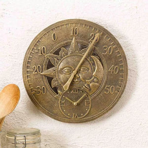 30cm outdoor clock with temperature display