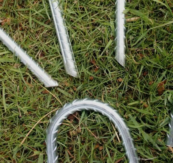 Metal ground anchors designed for large tents