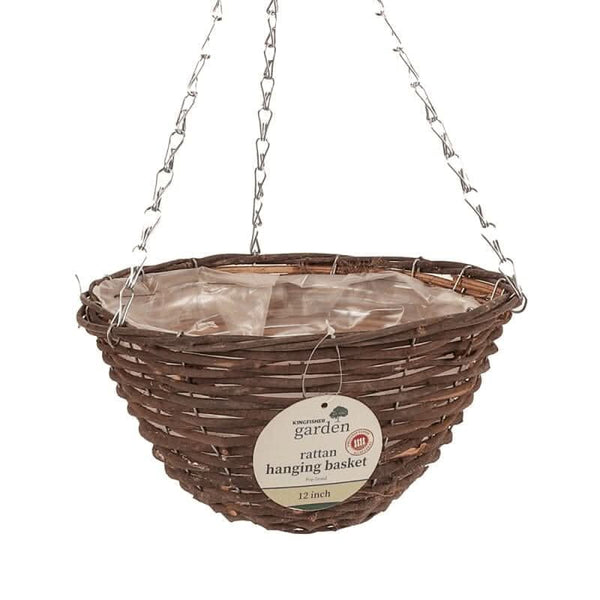 30cm pre-lined rattan garden planter