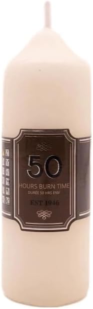 50hrs Slim Ivory Candle 15cm