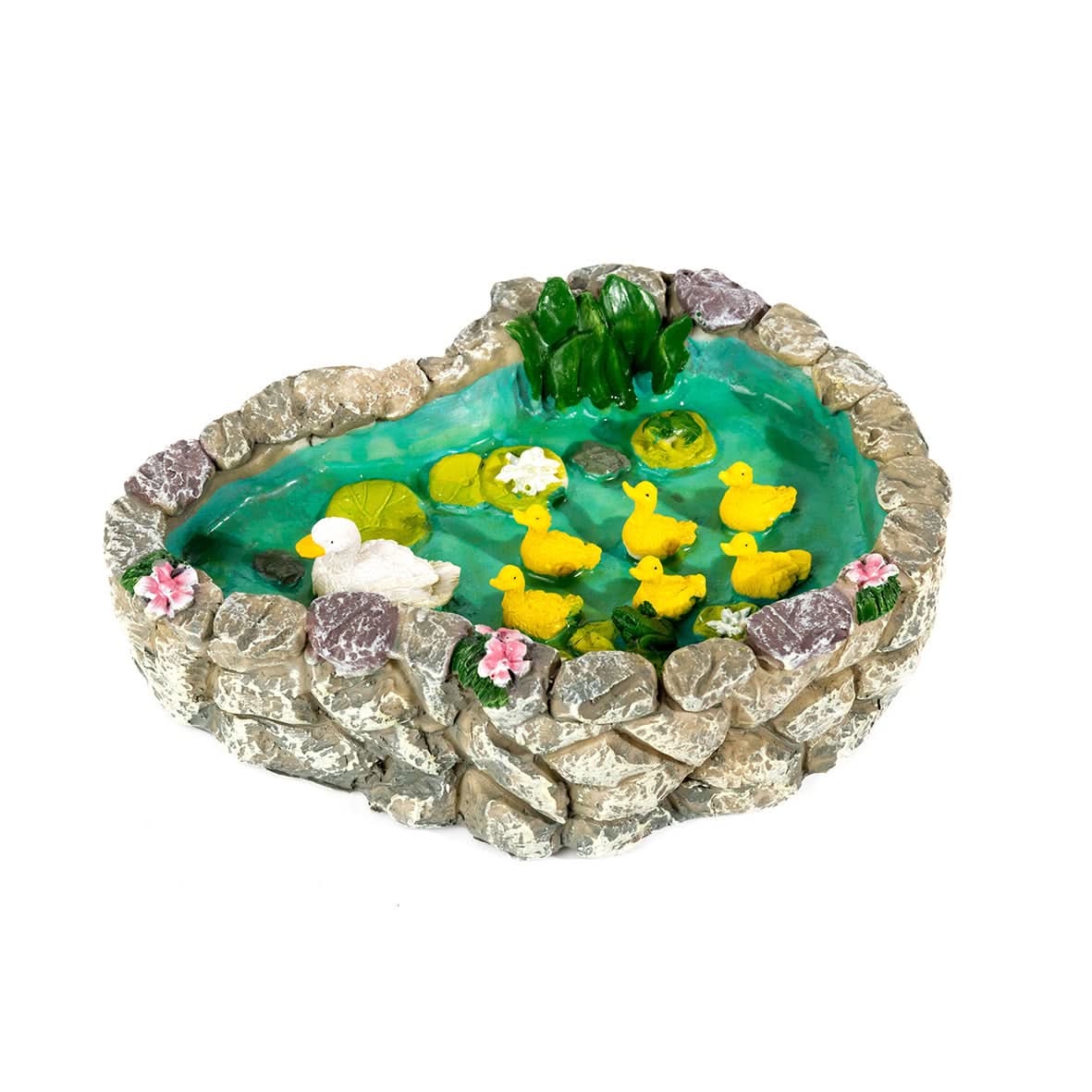 Cute Little Duck Family Resin Statue - Lifelike Mother Duck With Ducklings For Garden, Patio, Or Yard Decor