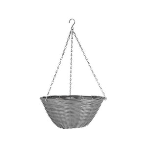 35.5cm pre-lined rattan hanging basket