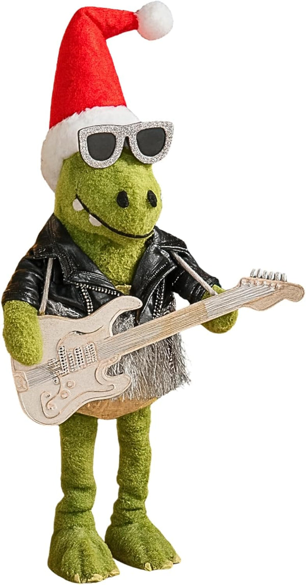 35cm Christmas dinosaur with electric guitar