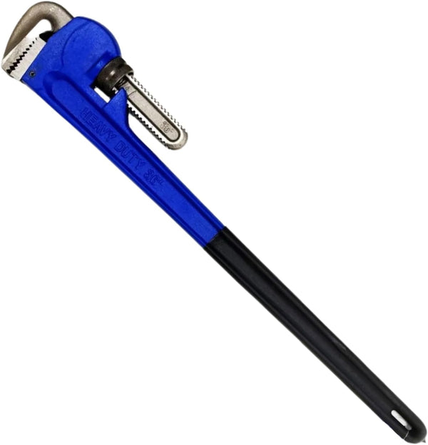 36 inch Stilson pipe wrench with forged steel jaws.