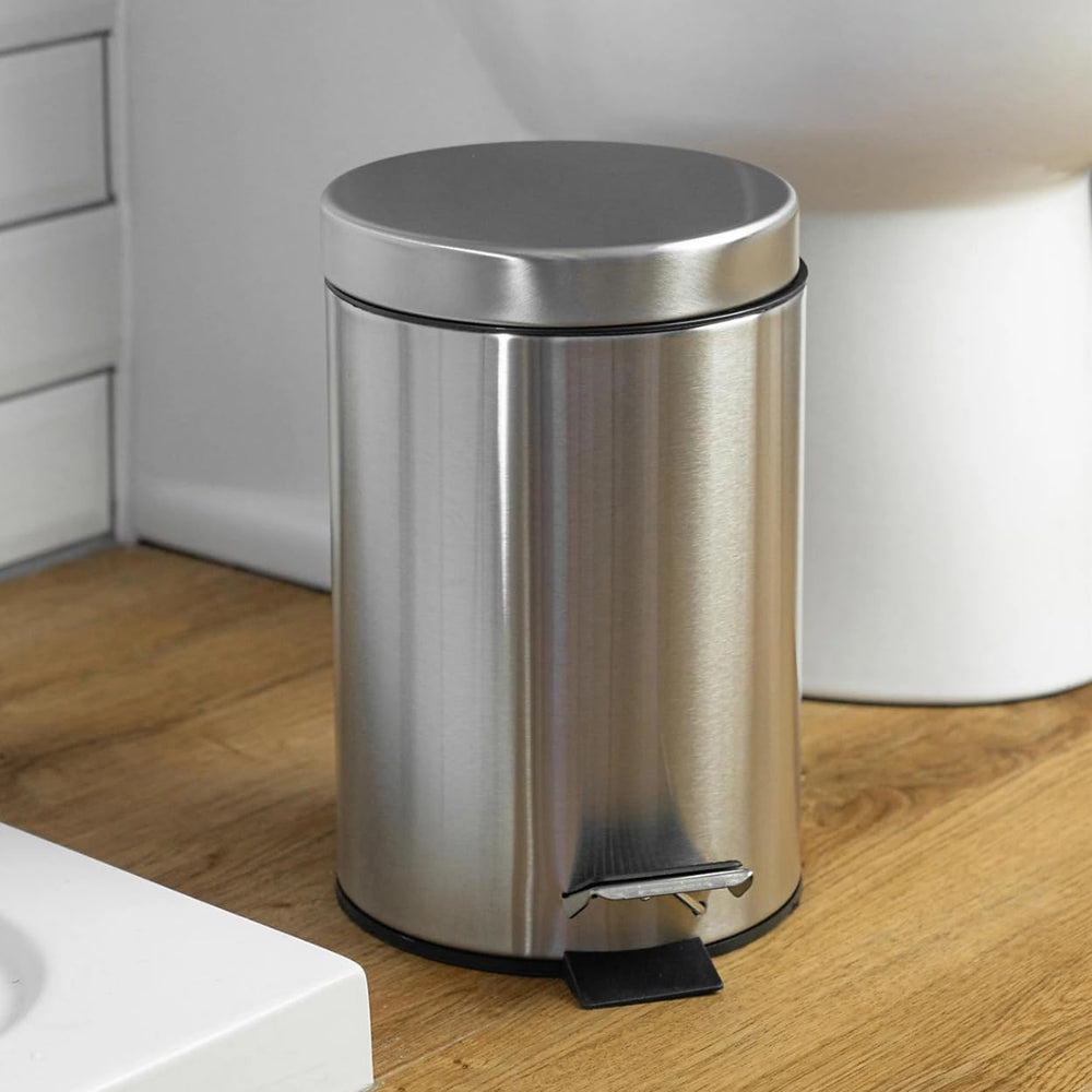 3 litre stainless steel pedal bin with lid