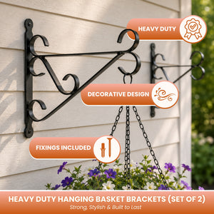 Heavy Duty Hanging Basket Brackets 2 Pack