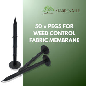 50 Heavy Duty Weed Control Fabric Pegs Garden Ground Staples