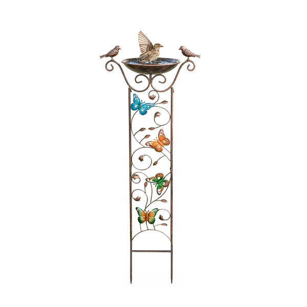 Bronze Effect Bird Bath Garden Trellis – Weatherproof Outdoor Bird Feeder