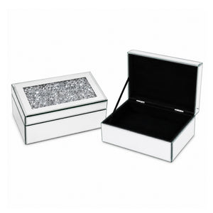 Crushed Diamond Mirrored Jewellery Box – Glam Vanity Storage Organizer