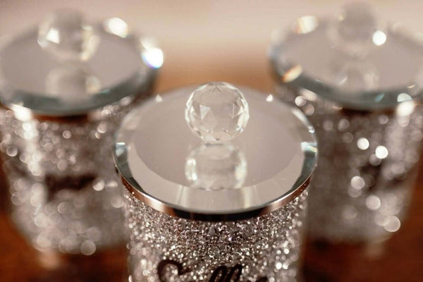 Sparkling tea coffee and sugar canisters displayed together