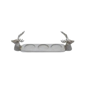 Decorative stag candle holder with three platforms