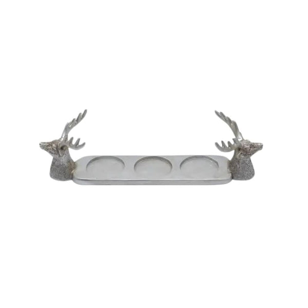 Decorative stag candle holder with three platforms