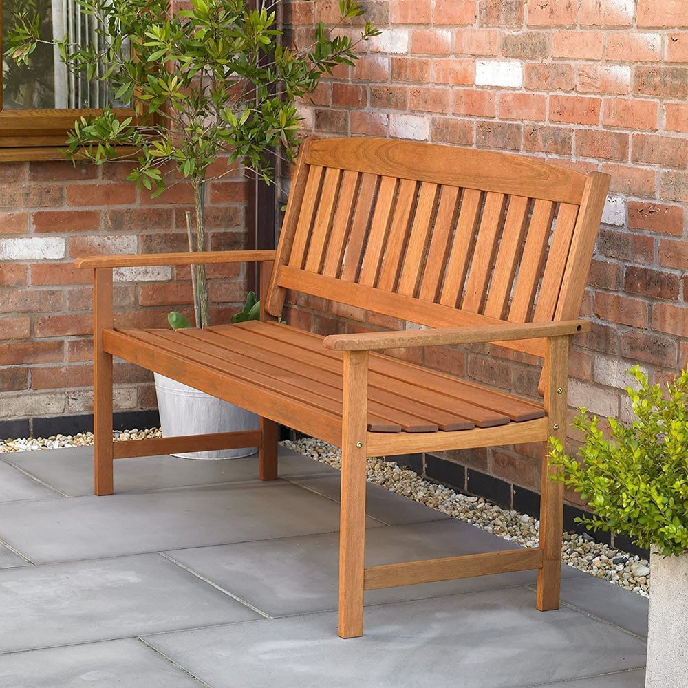Three seater acacia hardwood garden bench