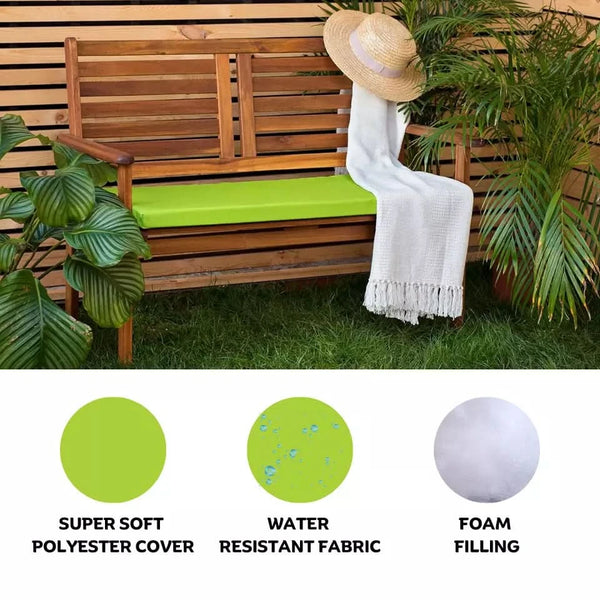 Light green garden cushion suitable for three seater bench