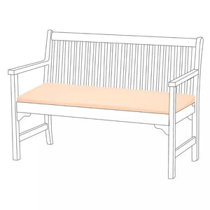 Waterproof cushion arranged on a two seater bench
