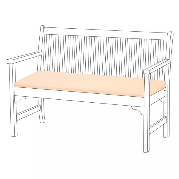 Waterproof cushion arranged on a two seater bench